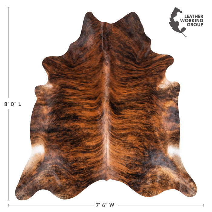 Brazilian Brindle Cowhide Rug Size 8'0" L x 7'6" W 3492