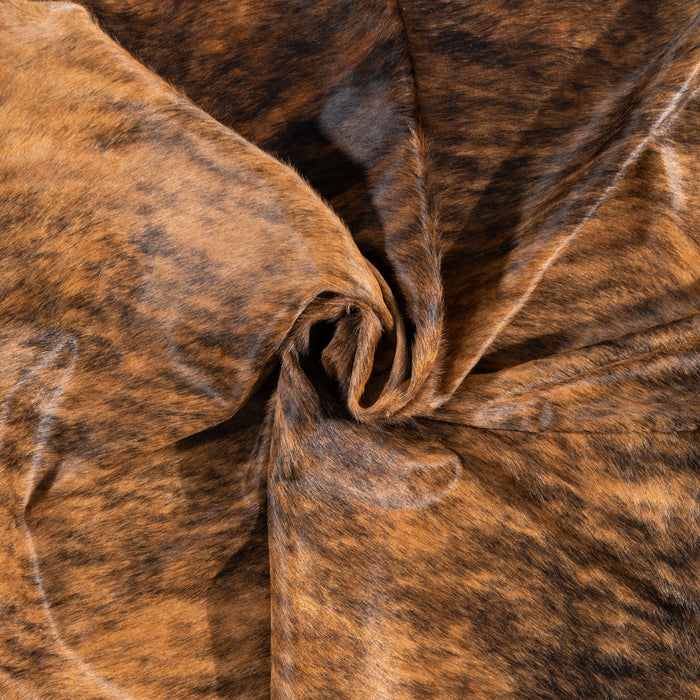 Brazilian Brindle Cowhide Rug Size 7'9" L x 6'11" W 3498