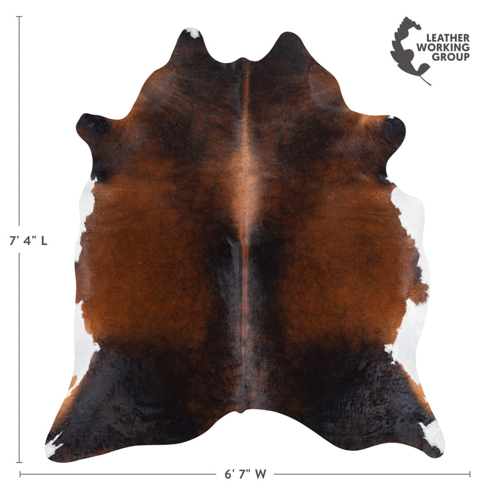 Brazilian Mahogany Cowhide Rug Size 7'4" L x 6'7" W 3500