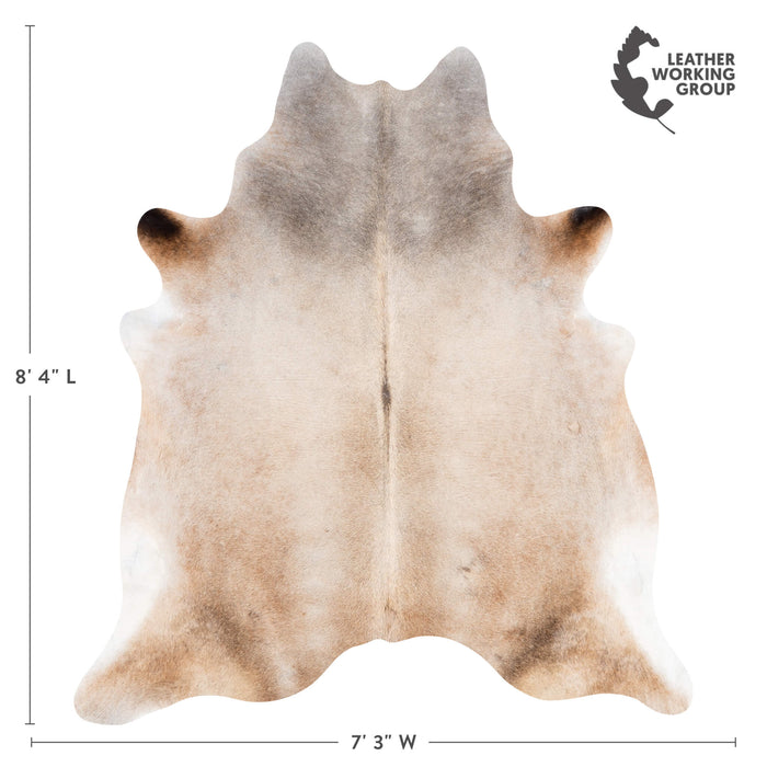 Brazilian Grey Palomino Cowhide Rug Size 8'4" L x 7'3" W 3507