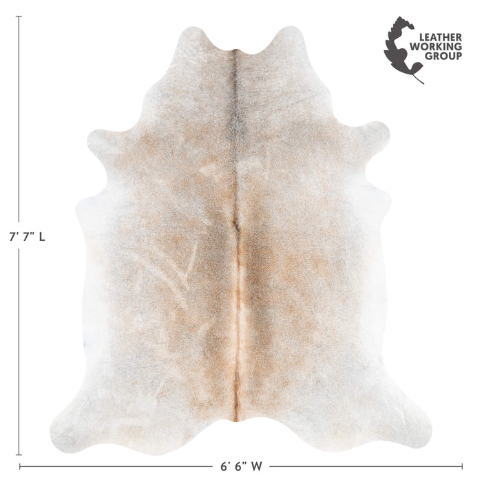 Brazilian Grey Palomino Cowhide Rug Size 7'7" L x 6'6" W 3513