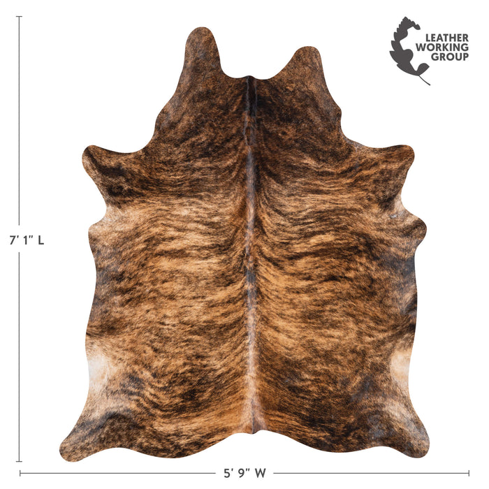 Brazilian Brindle Cowhide Rug Size 7'1" L x 5'9" W 3516