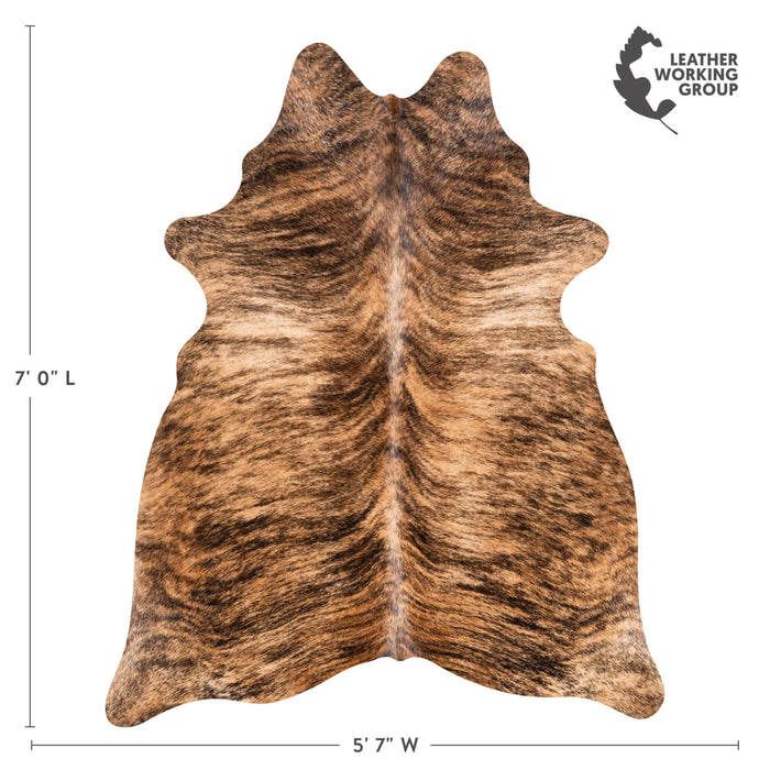 Brazilian Brindle Cowhide Rug Size 7'0" L x 5'7" W 3518