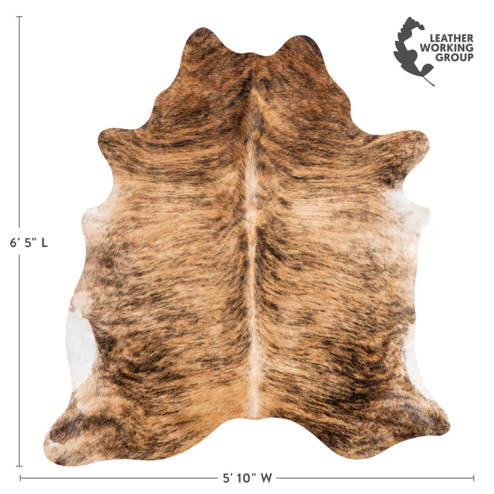 Brazilian Brindle Cowhide Rug Size 6'5" L x 5'10" W 3523