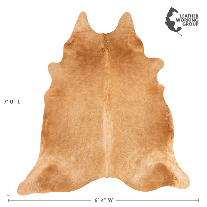 Brazilian Beige Cowhide Rug Size 7'0" L x 6'4" W 3531