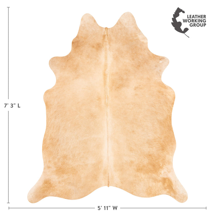 Brazilian Beige Cowhide Rug Size 7'3" L x 5'11" W 3533