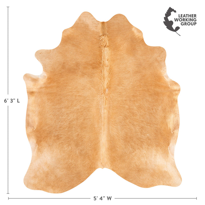 Brazilian Beige Cowhide Rug Size 6'3" L x 5'4" W 3535