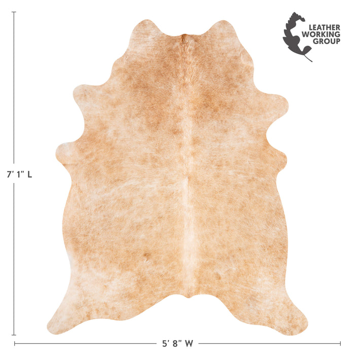 Brazilian Beige Cowhide Rug Size 7'1" L x 5'8" W 3536