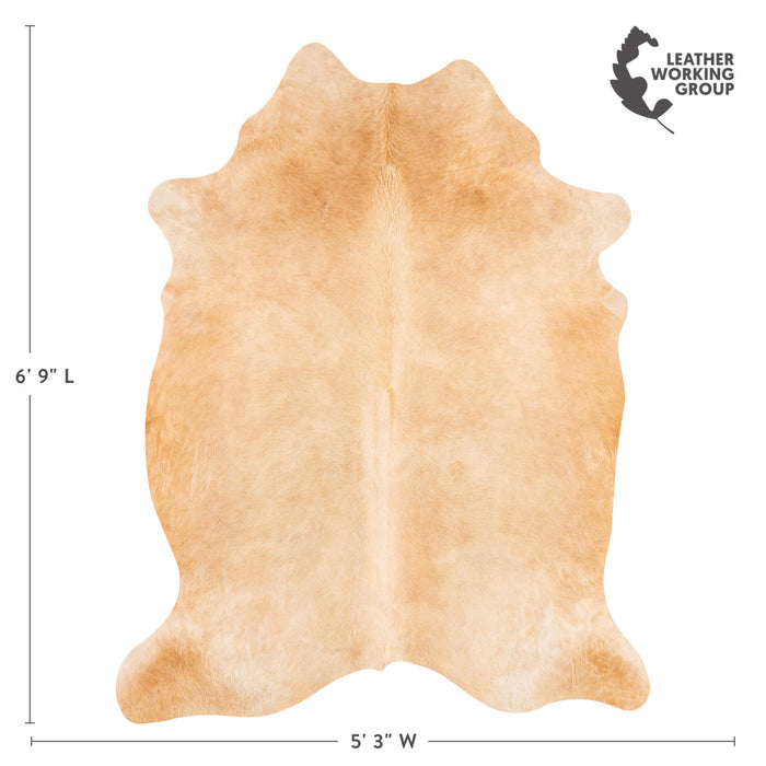 Brazilian Beige Cowhide Rug Size 6'9" L x 5'3" W 3539