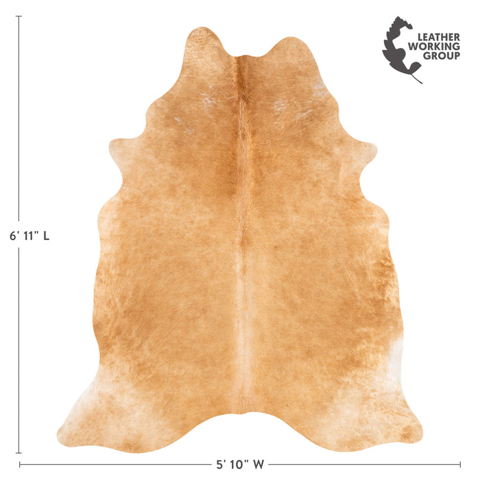 Brazilian Beige Cowhide Rug Size 6'11" L x 5'10" W 3540