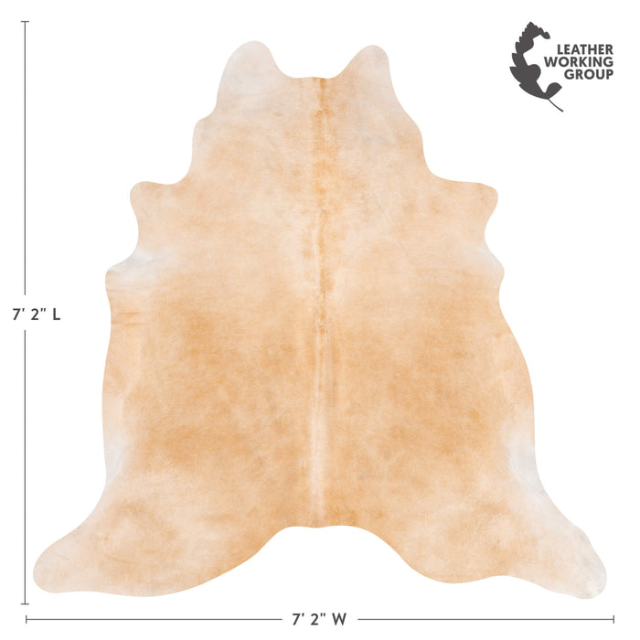 Brazilian Beige Cowhide Rug Size 7'2" L x 7'2" W 3543