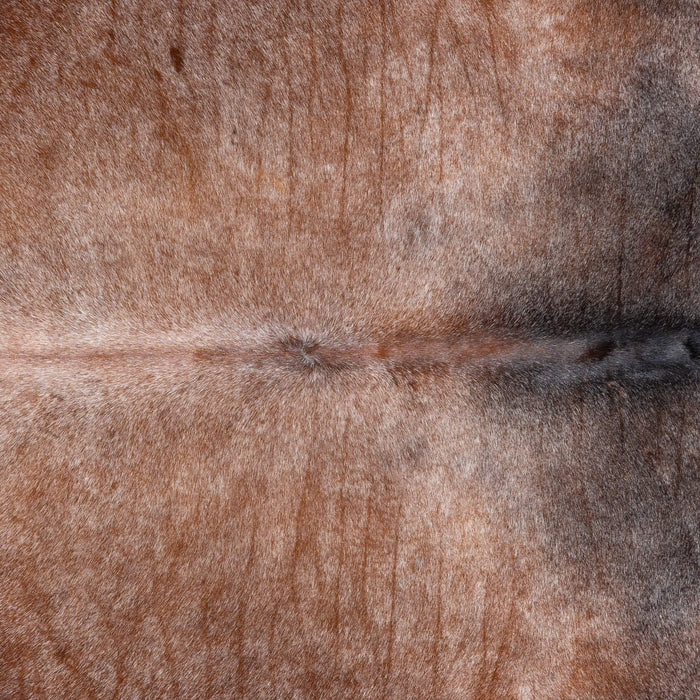 Brazilian Chocolate and White Cowhide Rug Size 8'0" L x 7'1" W 3603