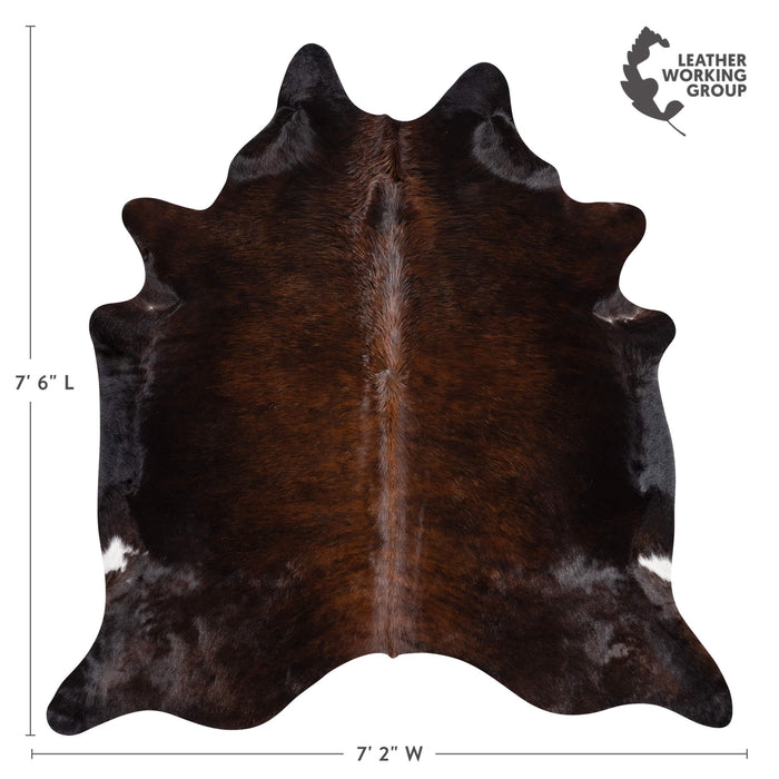 Brazilian Mahogany Cowhide Rug Size 7'6" L x 7'2" W 3611