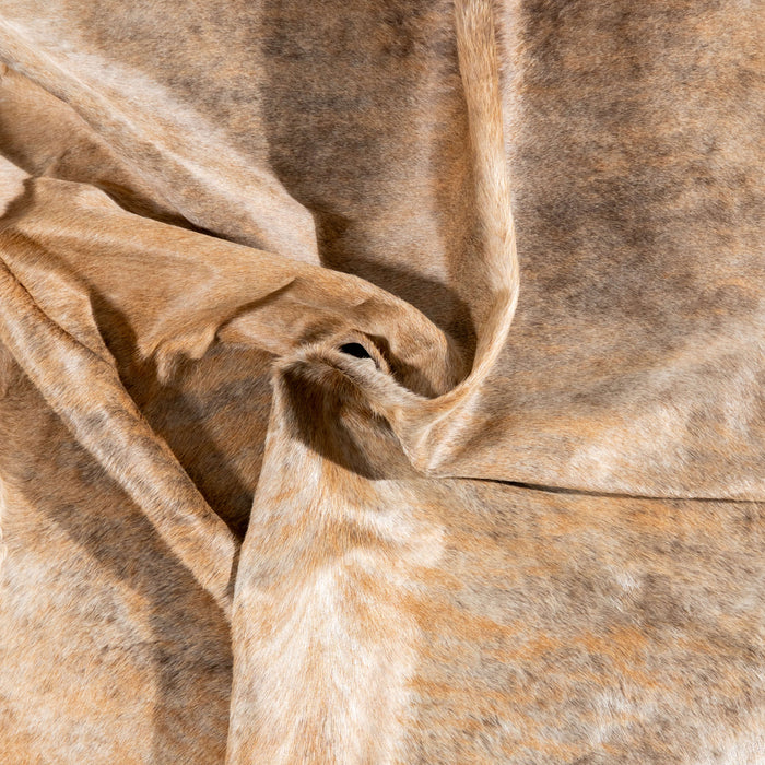 Brazilian Beige Cowhide Rug Size 7'4" L x 6'10" W 3615