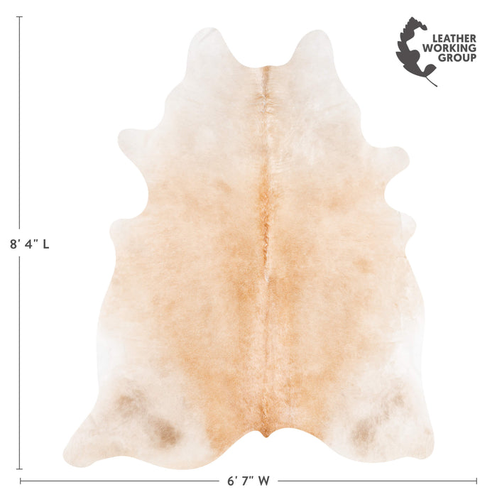 Brazilian Beige Cowhide Rug Size 8'4" L x 6'7" W 3618