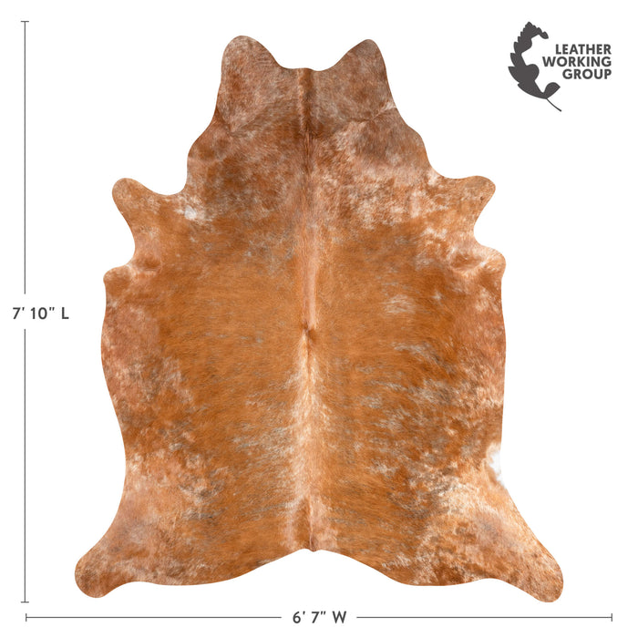 Brazilian Brown Cowhide Rug Size 7'10" L x 6'7" W 3623
