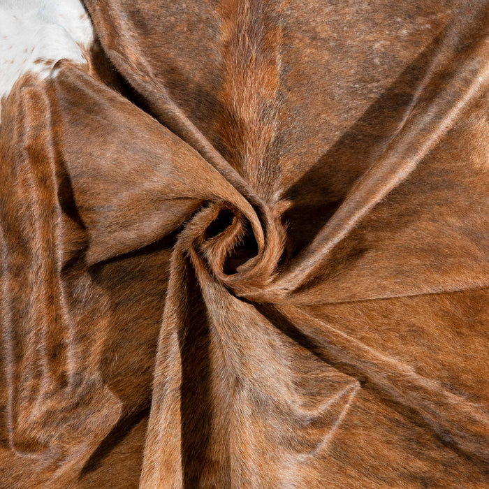 Brazilian Brindle White Belly Cowhide Rug Size 8'4" L x 7'5" W 3635
