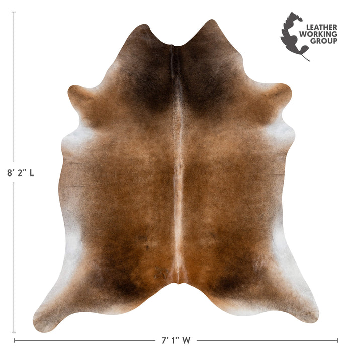Brazilian Mahogany Cowhide Rug Size 8'2" L x 7'1" W 3640
