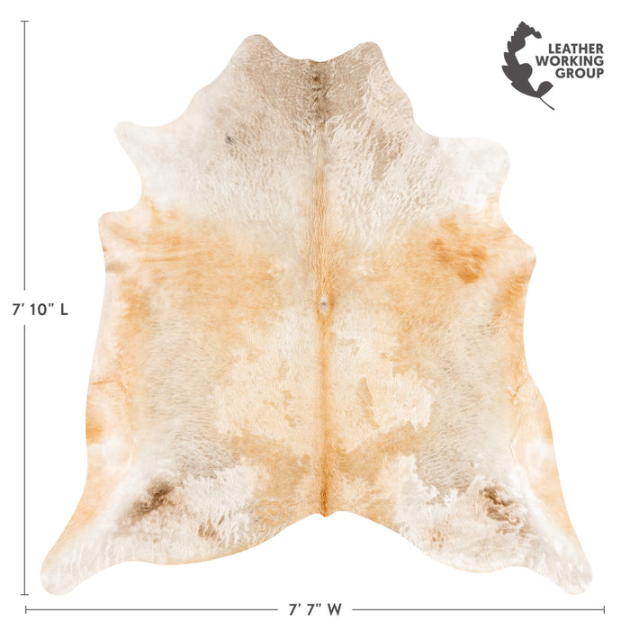 Brazilian Champagne Cowhide Rug Size 7'10" L x 7'7" W 3644