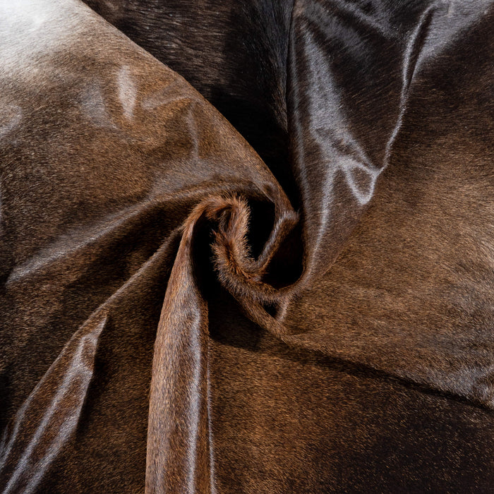 Brazilian Mahogany Cowhide Rug Size 7'3" L x 6'7" W 3649
