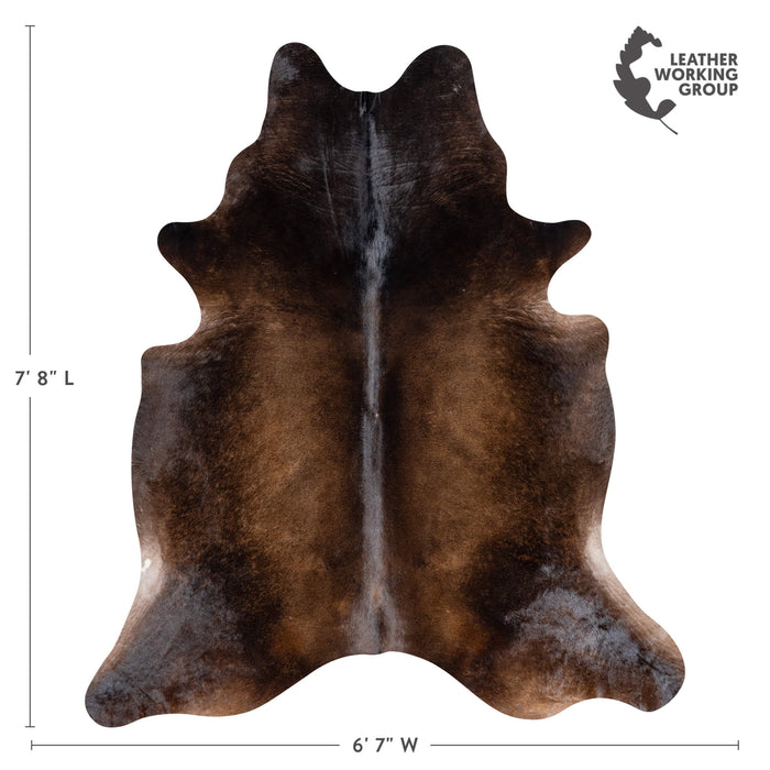 Brazilian Mahogany Cowhide Rug Size 7'8" L x 6'7" W 3650