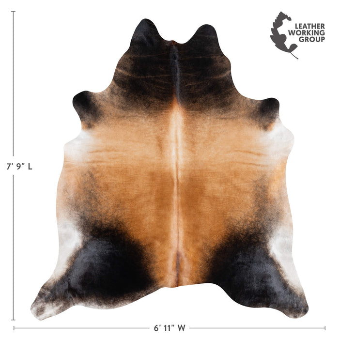 Brazilian Mahogany Cowhide Rug Size 7'9" L x 6'11" W 3659