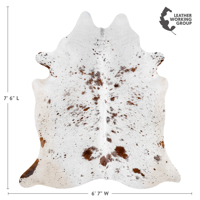 Brazilian Brown Salt and Pepper Cowhide Rug Size 7'6" L x 6'7" W 3663