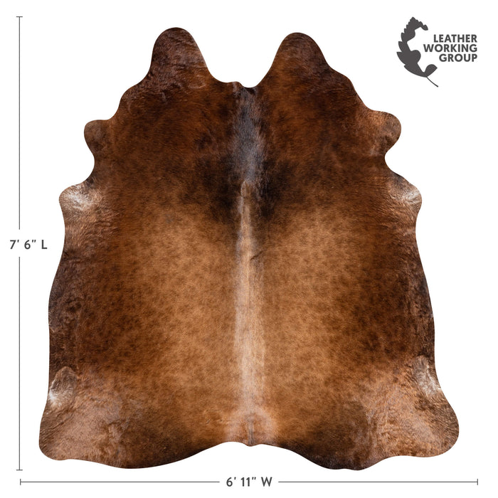Brazilian Mahogany Cowhide Rug Size 7'6" L x 6'11" W 3666