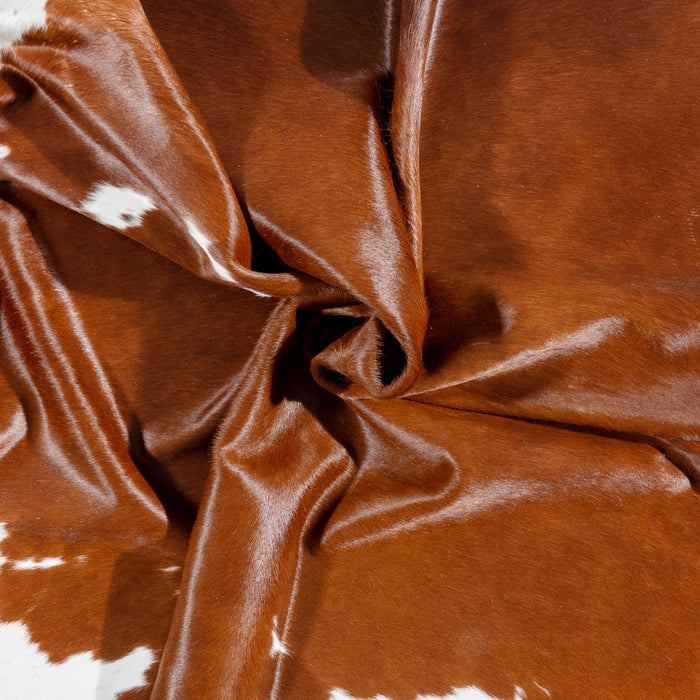 Brazilian Brown and White Cowhide Rug Size 8'7" L x 7'9" W 3677
