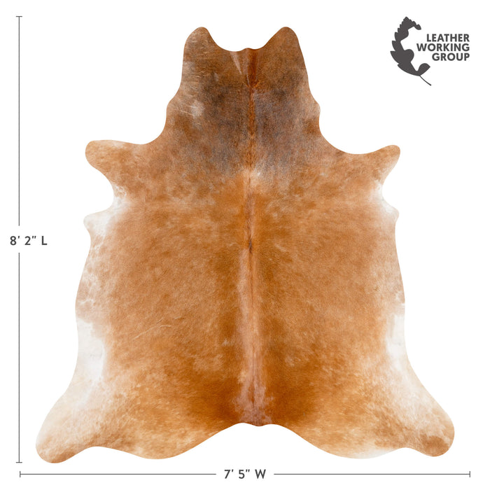 Brazilian Beige Cowhide Rug Size 8'2" L x 7'5" W 3678