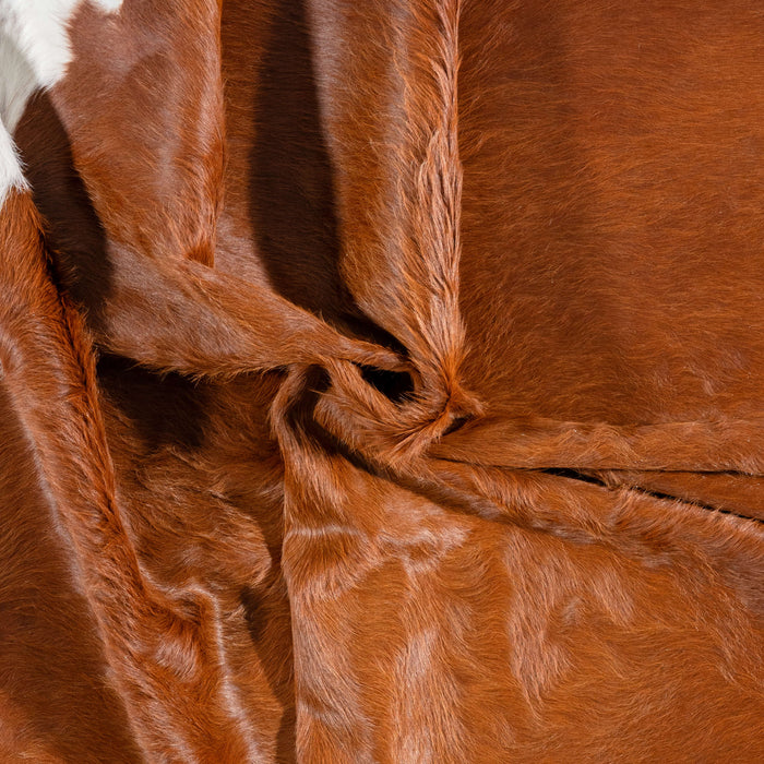 Brazilian Brown and White Cowhide Rug Size 7'11" L x 7'6" W 3680