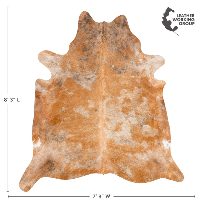 Brazilian Beige Cowhide Rug Size 8'3" L x 7'3" W 3683