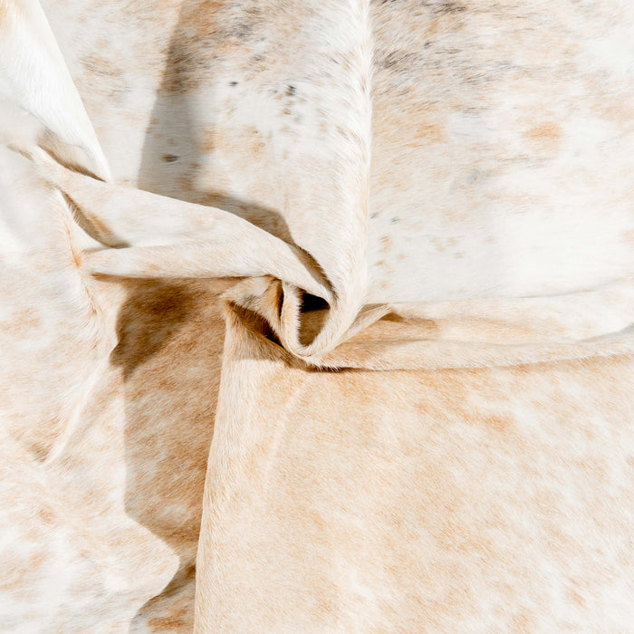 Brazilian Palomino and White Cowhide Rug Size 7'9" L x 7'6" W 3685
