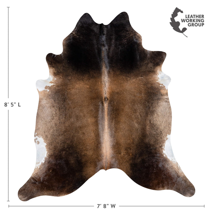 Brazilian Mahogany Cowhide Rug Size 8'5" L x 7'8" W 3686