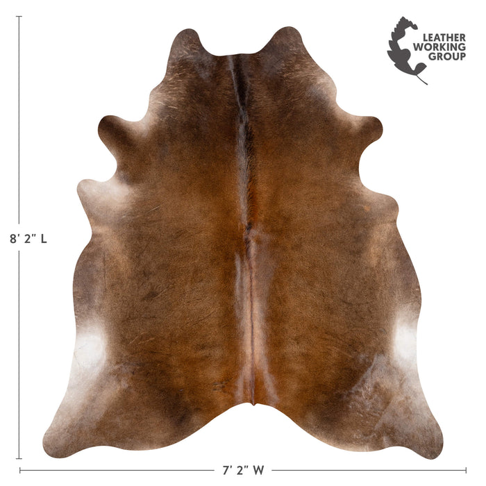 Brazilian Mahogany Cowhide Rug Size 8'2" L x 7'2" W 3690