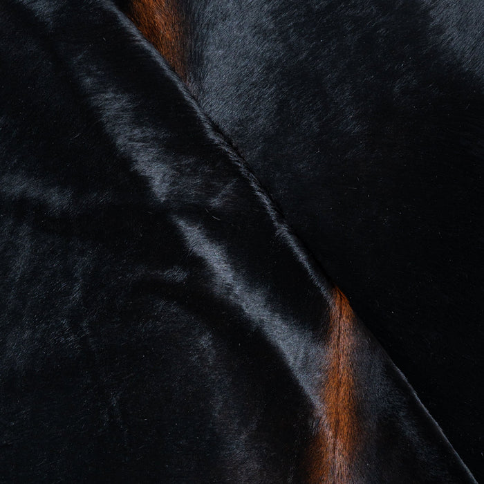 Brazilian Solid Black Cowhide Rug Size 7'10" L x 7'1" W 3707