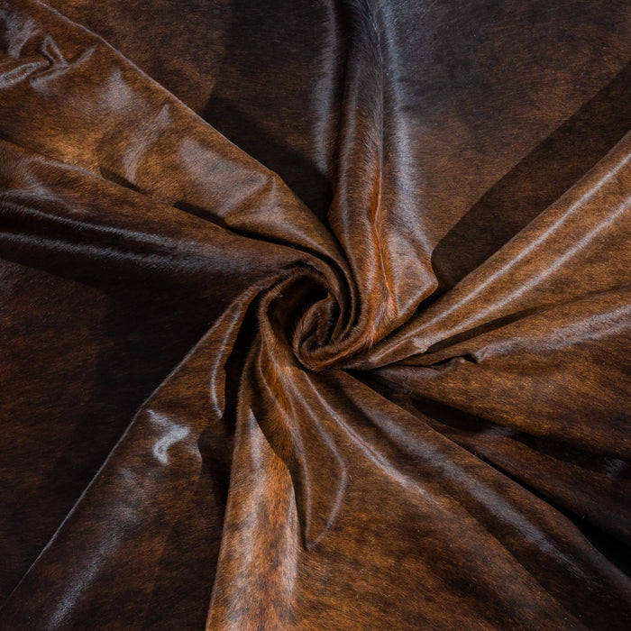 Brazilian Mahogany Cowhide Rug Size 8'1" L x 6'11" W 3725