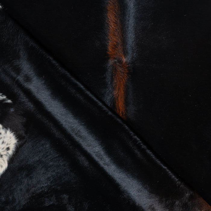 Brazilian Solid Black Cowhide Rug Size 8'8" L x 7'7" W 3728