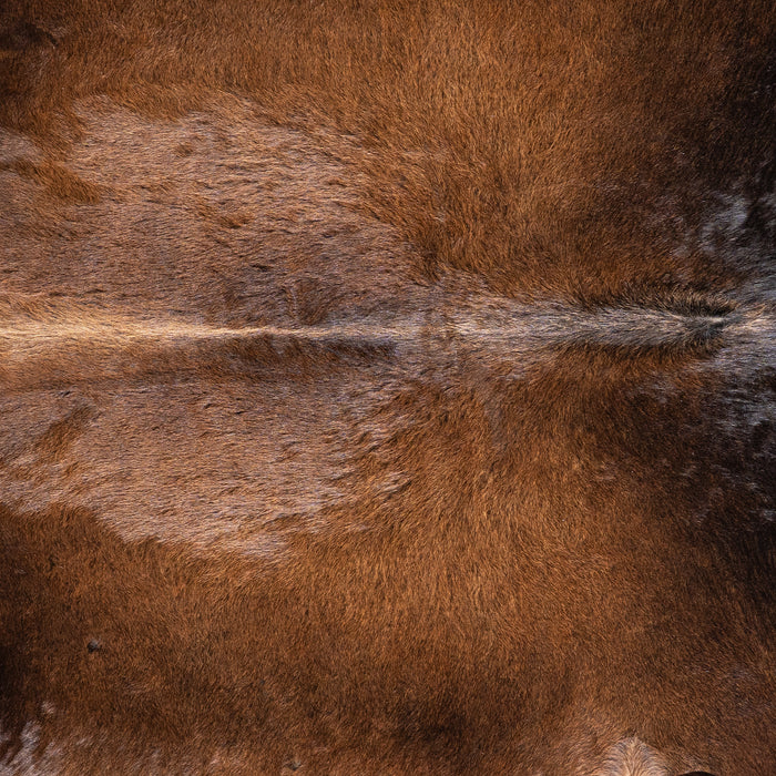 Brazilian Mahogany Cowhide Rug Size 6'7" L x 6'4" W 5804