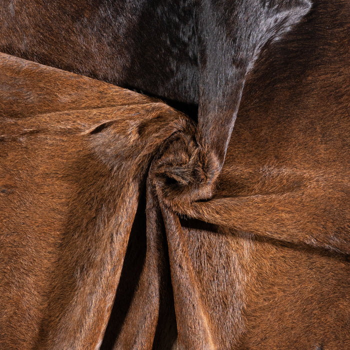 Brazilian Mahogany Cowhide Rug Size 6'7" L x 6'4" W 5804