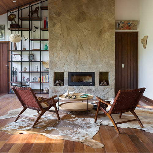 Brown and White Salt Pepper Cowhide Rug