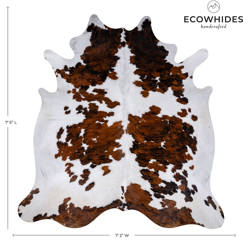 Tricolor Cowhide Rug Size 7'5" L x 7'2" W 5486