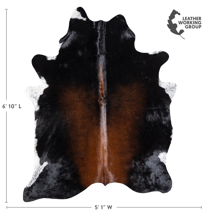 Brazilian Mahogany Cowhide Rug Size 6'10" L x 5'1" W 5807