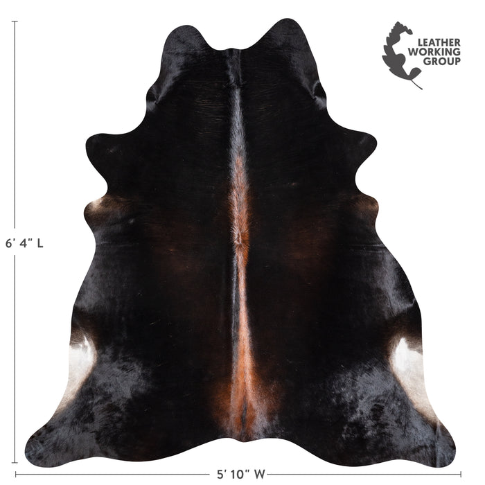 Brazilian Mahogany Cowhide Rug Size 6'11" L x 6'7" W 5810