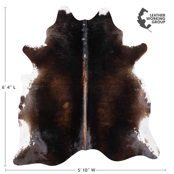 Brazilian Mahogany Cowhide Rug Size 6'4" L x 5'10" W 5811