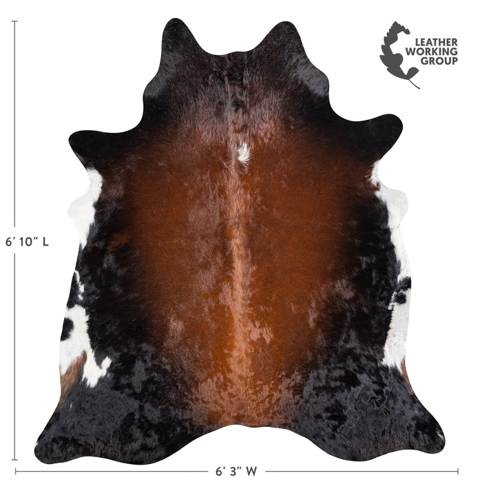 Brazilian Mahogany Cowhide Rug Size 6'10" L x 6'3" W 5812