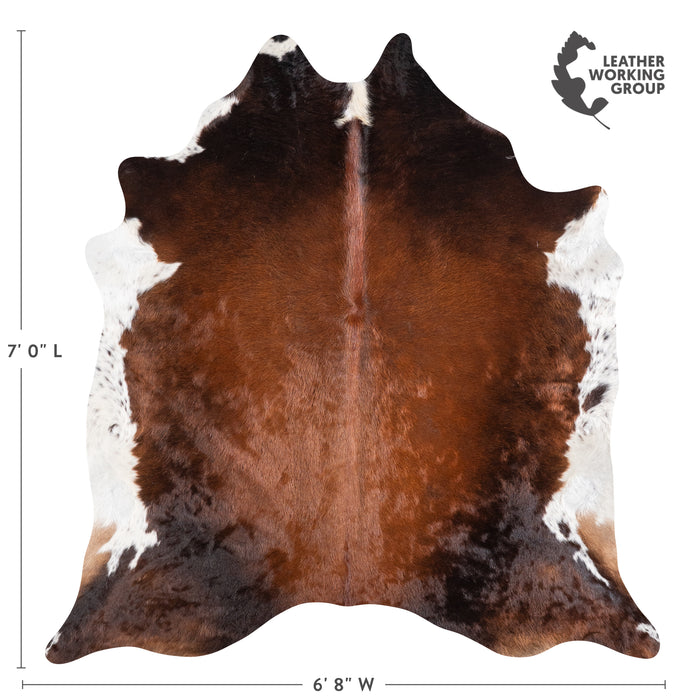 Brazilian Mahogany Cowhide Rug Size 7'0" L x 6'8" W 5816