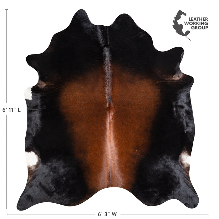 Brazilian Mahogany Cowhide Rug Size 6'11" L x 6'3" W 5817