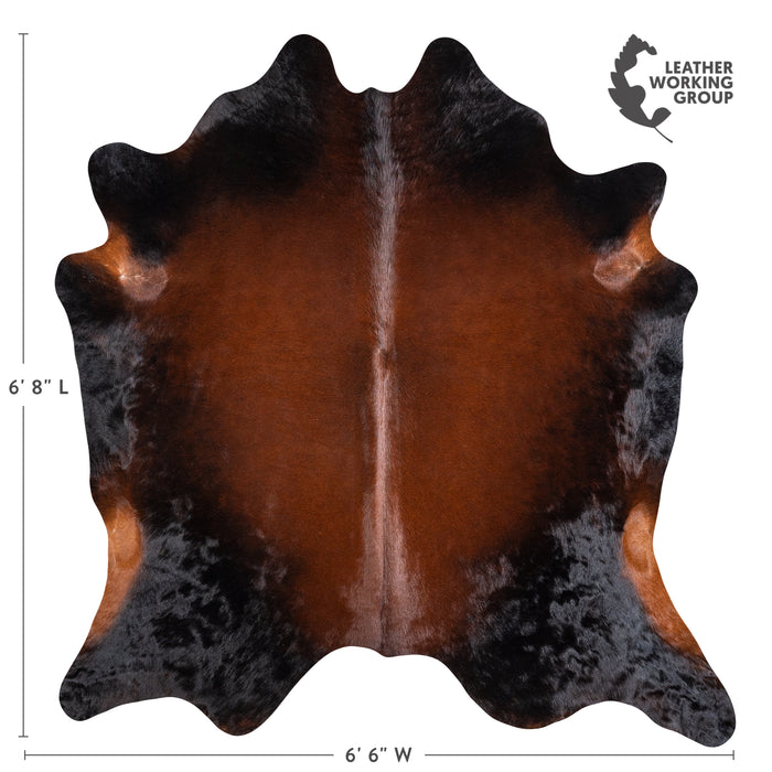 Brazilian Mahogany Cowhide Rug Size 6'8" L x 6'6" W 5819