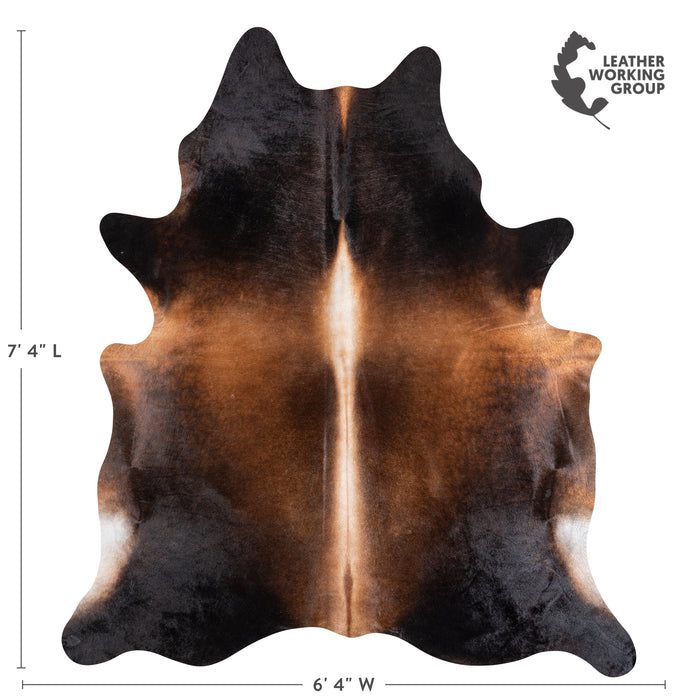 Brazilian Mahogany Cowhide Rug Size 7'4" L x 6'4" W 5821